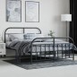 vidaXL Estructura de cama cabecero y pie de cama metal negro 140x200cm vidaXL Estructura de cama cabecero y pie de cama metal negro 140x200cm