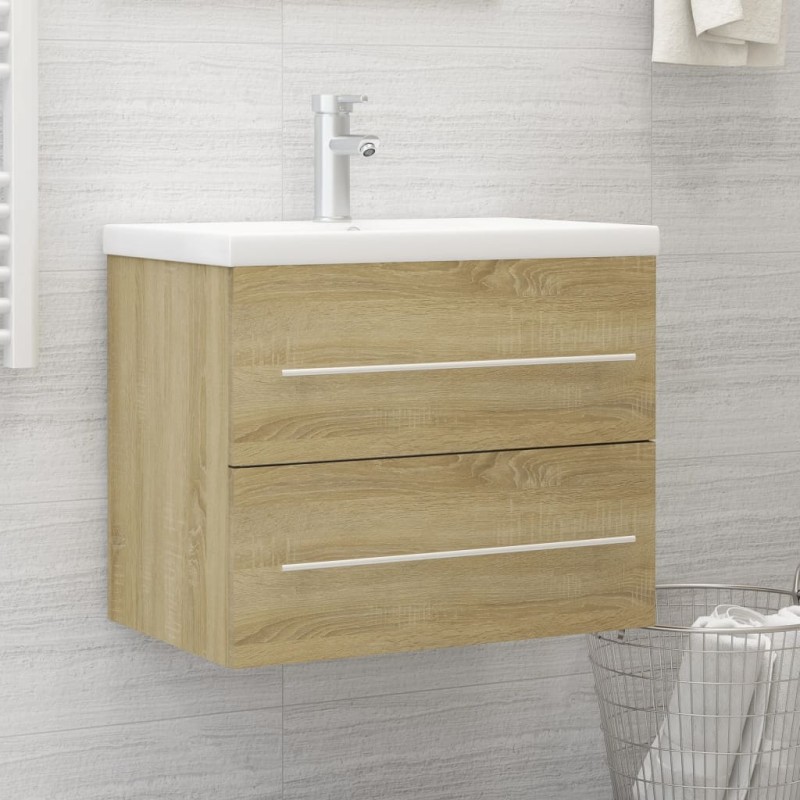 vidaXL Mueble de lavabo madera ingeniería roble Sonoma 60x38,5x48 cm vidaXL Mueble de lavabo madera ingeniería roble Sonoma 60x38,5x48 cm