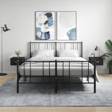 vidaXL Mesitas de noche de pared 2 uds negro 35x35x20 cm