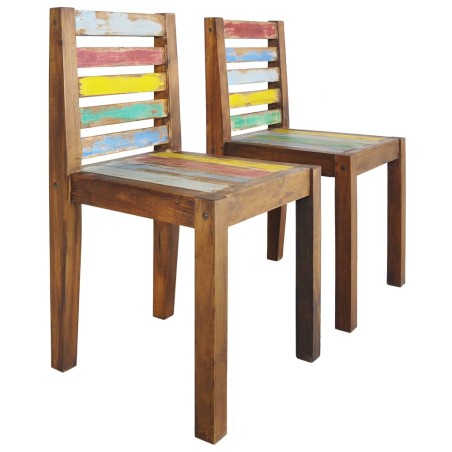 vidaXL Sillas de comedor 2 unidades madera maciza reciclada