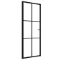 vidaXL Puerta interior vidrio ESG y aluminio negro 76x201,5 cm vidaXL Puerta interior vidrio ESG y aluminio negro 76x201,5 cm