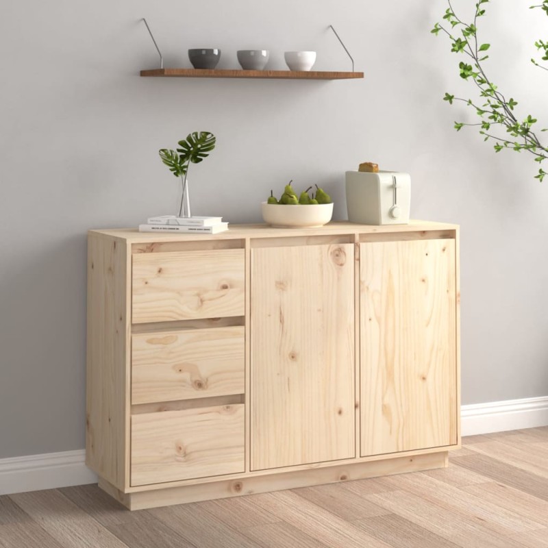 vidaXL Aparador de madera maciza de pino 111x34x75 cm vidaXL Aparador de madera maciza de pino 111x34x75 cm