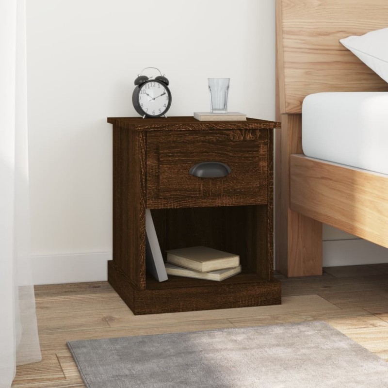 vidaXL Mesita de noche madera contrachapada marrón roble 39x39x47,5 cm vidaXL Mesita de noche madera contrachapada marrón roble 39x39x47,5 cm