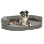 vidaXL Colchón de cama de perro ergonómico aspecto lino gris 75x53 cm vidaXL Colchón de cama de perro ergonómico aspecto lino gris 75x53 cm