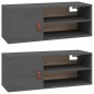 vidaXL Armarios de pared 2 uds madera maciza pino gris 80x30x30 cm vidaXL Armarios de pared 2 uds madera maciza pino gris 80x30x30 cm