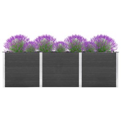 vidaXL Arriate elevado de WPC gris 300x100x91 cm