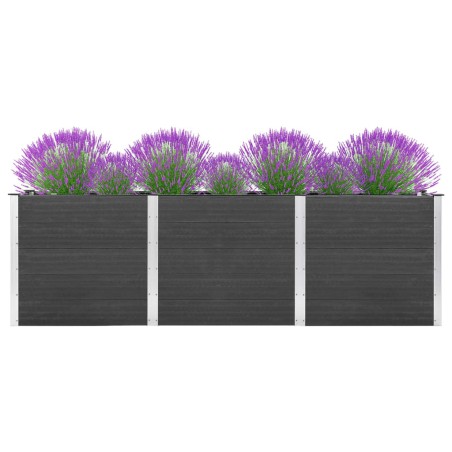 vidaXL Arriate elevado de WPC gris 300x100x91 cm