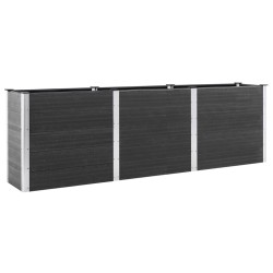 vidaXL Arriate elevado de WPC gris 300x100x91 cm