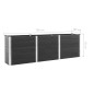 vidaXL Arriate elevado de WPC gris 300x100x91 cm