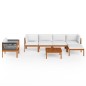 vidaXL Muebles de jardín 7 pzas cojines crema madera maciza de acacia vidaXL Muebles de jardín 7 pzas cojines crema madera maciza de acacia