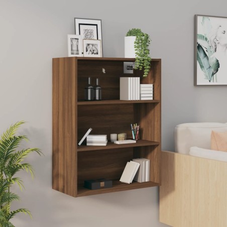 vidaXL Armario colgante de pared marrón roble 69,5x32,5x90 cm