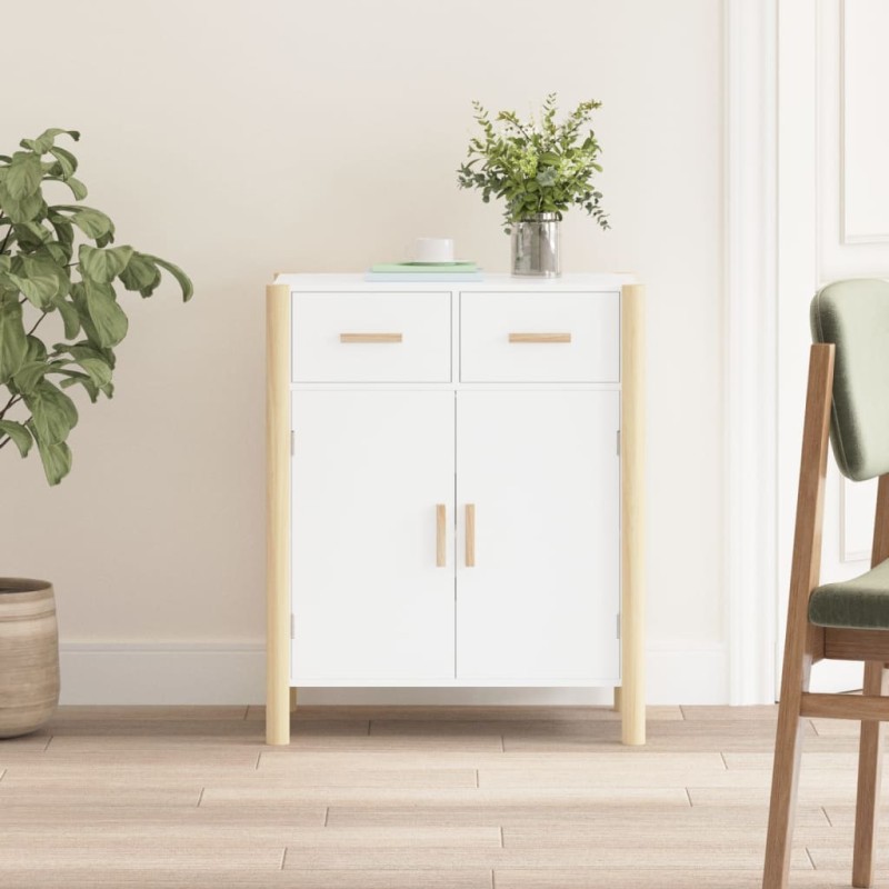 vidaXL Aparador de madera contrachapada blanco 62x38x75 cm vidaXL Aparador de madera contrachapada blanco 62x38x75 cm