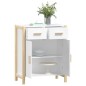 vidaXL Aparador de madera contrachapada blanco 62x38x75 cm vidaXL Aparador de madera contrachapada blanco 62x38x75 cm