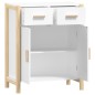 vidaXL Aparador de madera contrachapada blanco 62x38x75 cm vidaXL Aparador de madera contrachapada blanco 62x38x75 cm