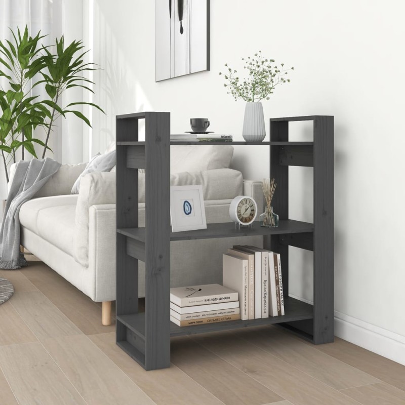 vidaXL Estantería/divisor de espacios madera pino gris 80x35x91 cm vidaXL Estantería/divisor de espacios madera pino gris 80x35x91 cm