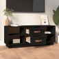 vidaXL Mueble de TV de madera maciza de pino negro 100x34x40 cm vidaXL Mueble de TV de madera maciza de pino negro 100x34x40 cm