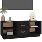 vidaXL Mueble de TV de madera maciza de pino negro 100x34x40 cm vidaXL Mueble de TV de madera maciza de pino negro 100x34x40 cm