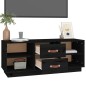 vidaXL Mueble de TV de madera maciza de pino negro 100x34x40 cm vidaXL Mueble de TV de madera maciza de pino negro 100x34x40 cm