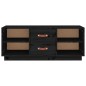 vidaXL Mueble de TV de madera maciza de pino negro 100x34x40 cm vidaXL Mueble de TV de madera maciza de pino negro 100x34x40 cm