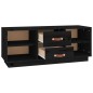 vidaXL Mueble de TV de madera maciza de pino negro 100x34x40 cm vidaXL Mueble de TV de madera maciza de pino negro 100x34x40 cm