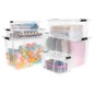 vidaXL Cajas de almacenamiento con tapa 2 unidades transparente 7 L vidaXL Cajas de almacenamiento con tapa 2 unidades transparente 7 L