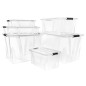 vidaXL Cajas de almacenamiento con tapa 2 unidades transparente 7 L vidaXL Cajas de almacenamiento con tapa 2 unidades transparente 7 L