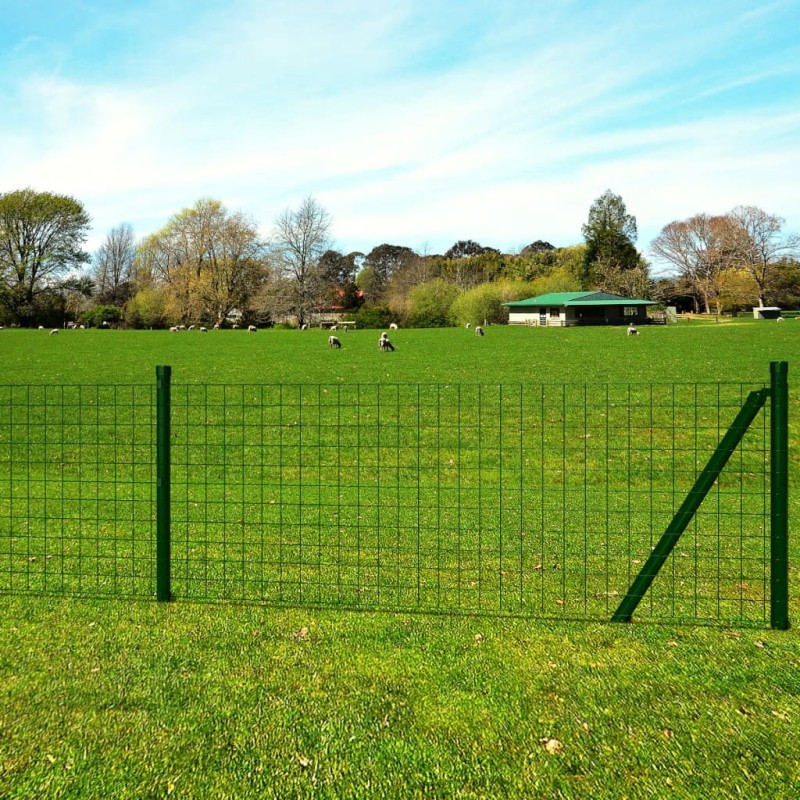 vidaXL Set de euro valla acero verde 25x0,8 m vidaXL Set de euro valla acero verde 25x0,8 m