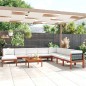 vidaXL Muebles de jardín 9 pzas cojines crema madera maciza de acacia vidaXL Muebles de jardín 9 pzas cojines crema madera maciza de acacia