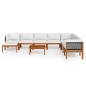 vidaXL Muebles de jardín 9 pzas cojines crema madera maciza de acacia vidaXL Muebles de jardín 9 pzas cojines crema madera maciza de acacia