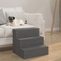 vidaXL Escalera para mascotas madera maciza de pino gris 40x37,5x35 cm vidaXL Escalera para mascotas madera maciza de pino gris 40x37,5x35 cm