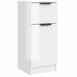 vidaXL Aparador de madera contrachapada blanco brillante 30x30x70 cm