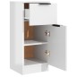 vidaXL Aparador de madera contrachapada blanco brillante 30x30x70 cm vidaXL Aparador de madera contrachapada blanco brillante 30x30x70 cm