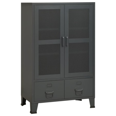 vidaXL Baúl de almacenaje industrial metal antracita 70x40x115 cm
