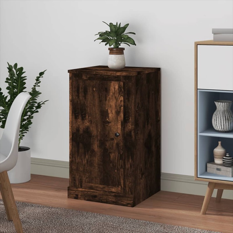 vidaXL Aparador madera contrachapada roble ahumado 37,5x35,5x67,5 cm