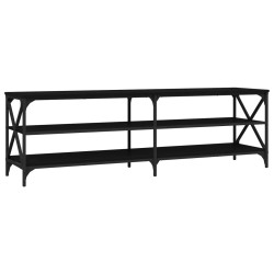 vidaXL Mueble de TV madera contrachapada negro 160x40x50 cm