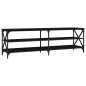 vidaXL Mueble de TV madera contrachapada negro 160x40x50 cm