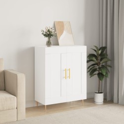vidaXL Aparador de madera contrachapada blanco brillante 69,5x34x90 cm