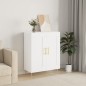 vidaXL Aparador de madera contrachapada blanco brillante 69,5x34x90 cm vidaXL Aparador de madera contrachapada blanco brillante 69,5x34x90 cm