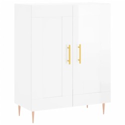 vidaXL Aparador de madera contrachapada blanco brillante 69,5x34x90 cm