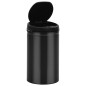 vidaXL Cubo de basura con sensor automático 40L acero al carbono negro vidaXL Cubo de basura con sensor automático 40L acero al carbono negro