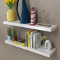 vidaXL Estantes flotantes de pared 2 uds MDF blanco para libros/DVD vidaXL Estantes flotantes de pared 2 uds MDF blanco para libros/DVD