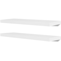 vidaXL Estantes flotantes de pared 2 uds MDF blanco para libros/DVD 