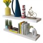 vidaXL Estantes flotantes de pared 2 uds MDF blanco para libros/DVD vidaXL Estantes flotantes de pared 2 uds MDF blanco para libros/DVD