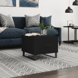 vidaXL Mesa de centro madera contrachapada negro 50x50x40 cm