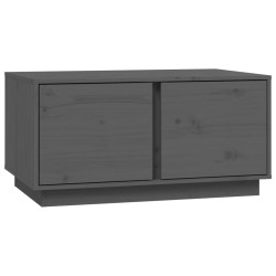 vidaXL Mesa de centro madera maciza de pino gris 80x50x40 cm