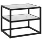 vidaXL Mesa de consola blanco vidrio templado 50x40x40 cm vidaXL Mesa de consola blanco vidrio templado 50x40x40 cm