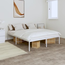 vidaXL Estructura de cama de metal blanca 140x190 cm