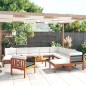 vidaXL Muebles de jardín 12 pzas cojines crema madera maciza acacia 