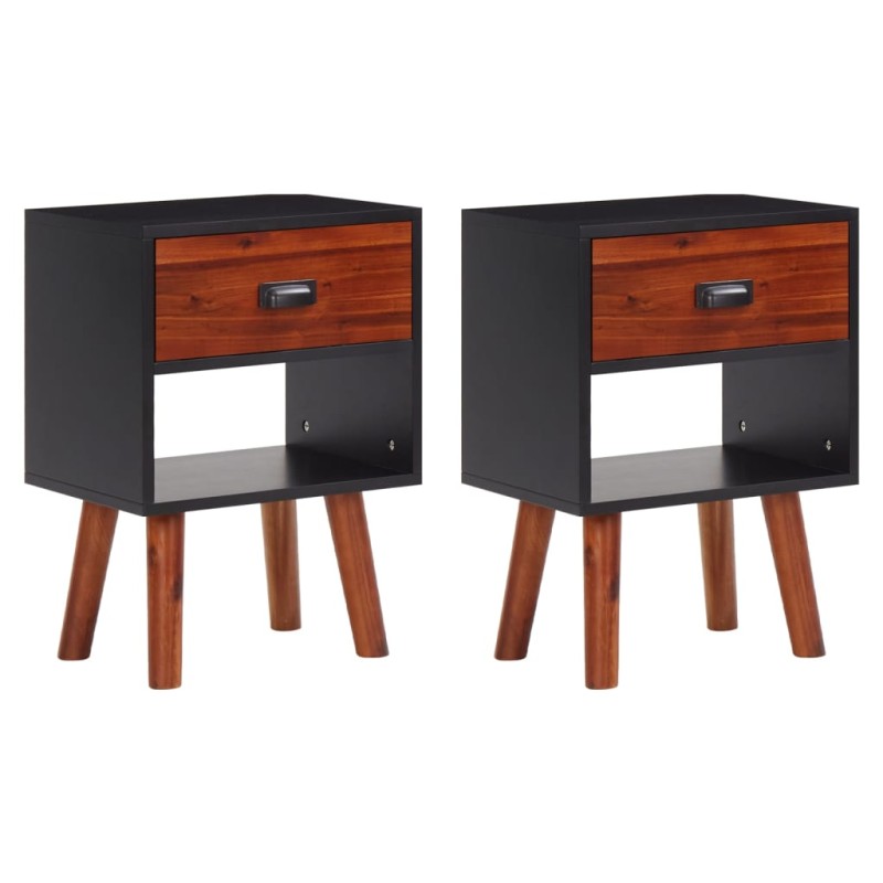 VidaXL Mesitas de noche 2 unidades madera de acacia maciza 40x30x57 cm VidaXL Mesitas de noche 2 unidades madera de acacia maciza 40x30x57 cm