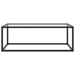vidaXL Mesa de centro negra con vidrio templado 100x50x35 cm